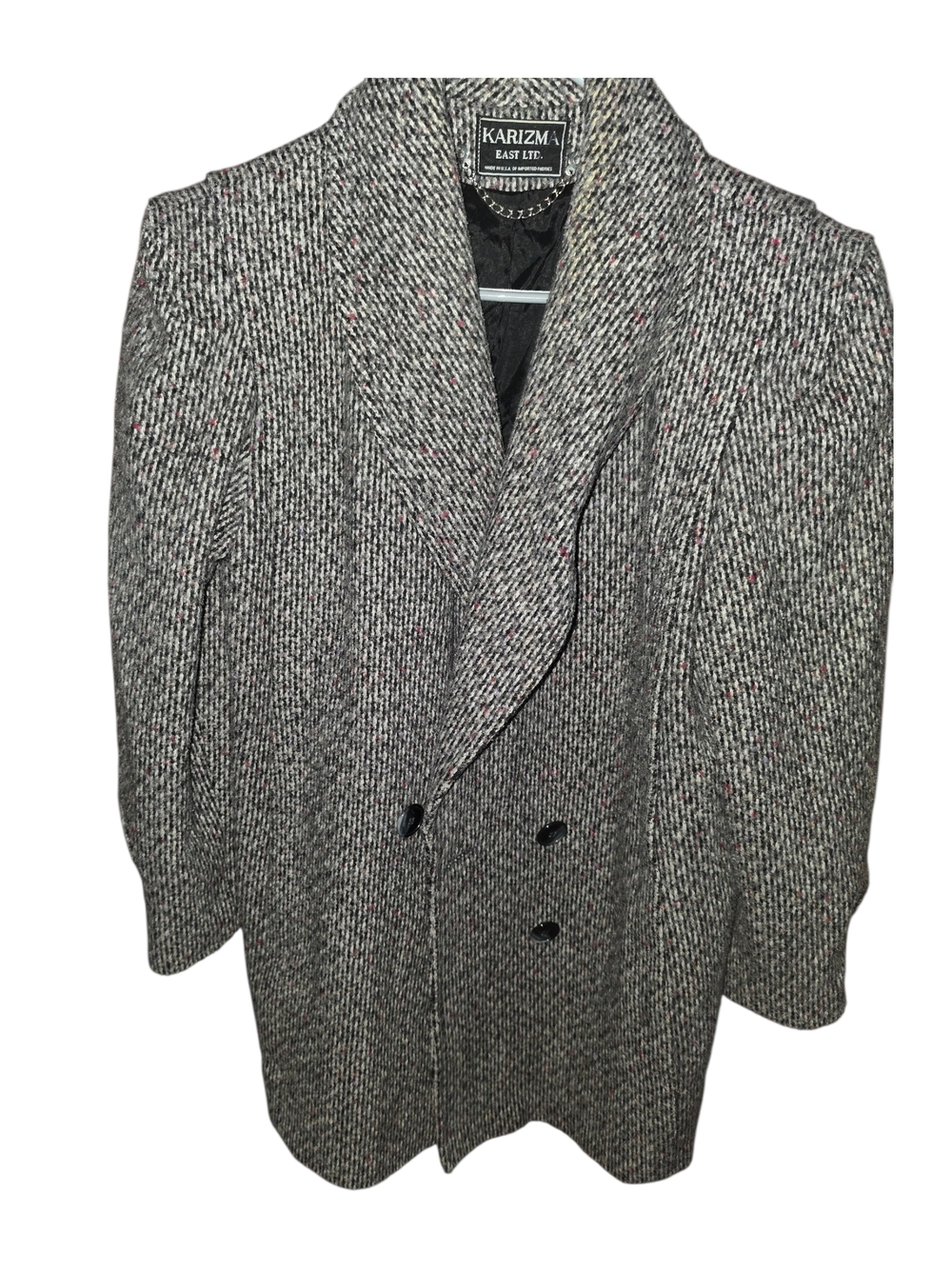 4/8/250. KARIZMA Womens  Grey Tweed Double-Breasted Coat